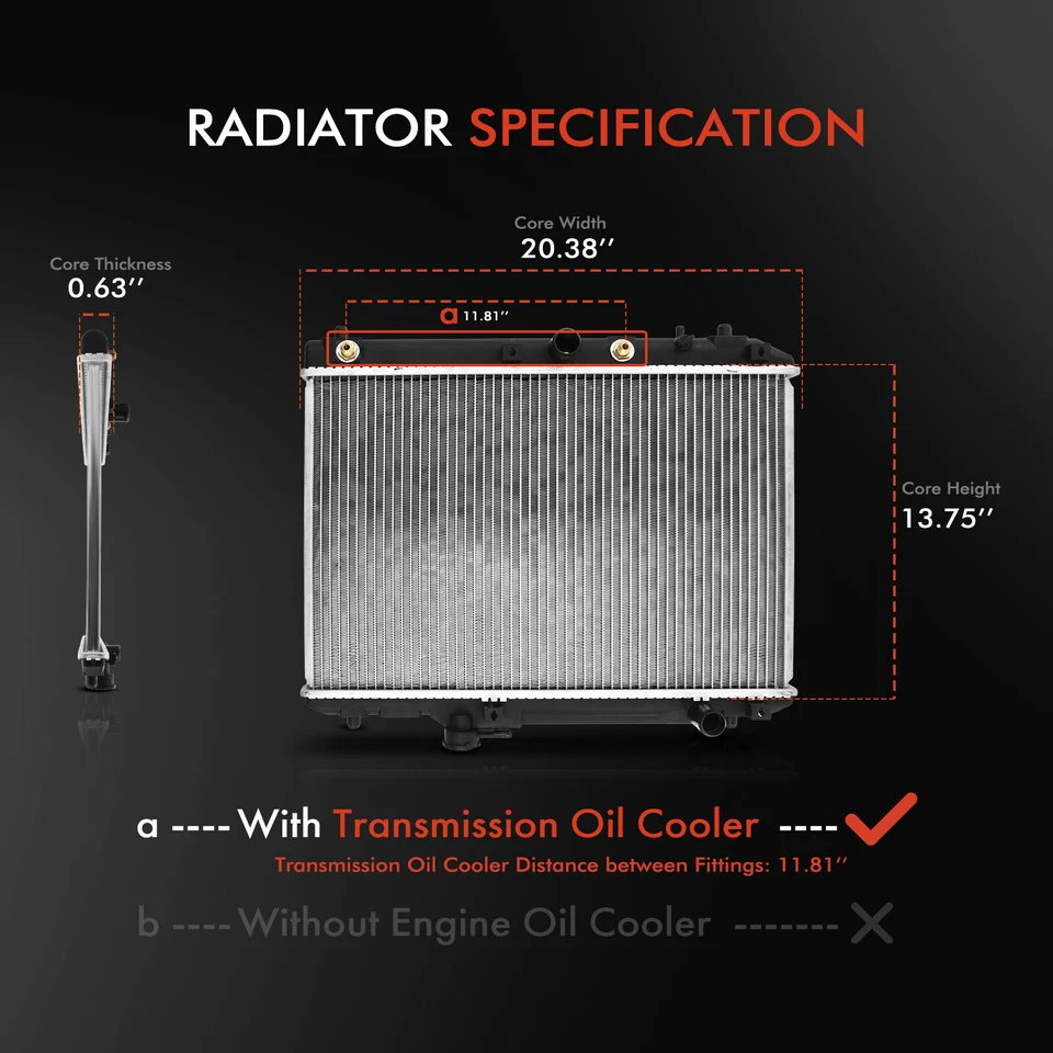 Radiador con enfriador de aceite de transmisión para Suzuki Esteem 1995-2001 L4 1,6 L automático Foto 2 de 4