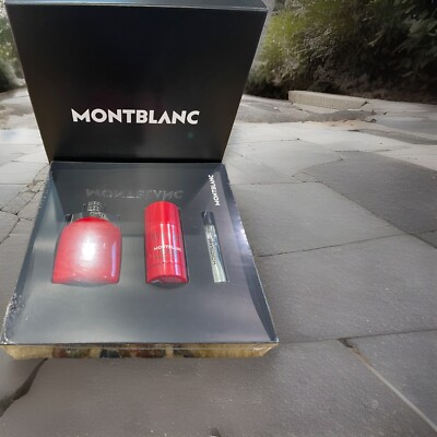 MontBlanc Legend Red, Eau De Parfum 3.3 OZ, Stick Deodorant &7.5ML Travel Spray