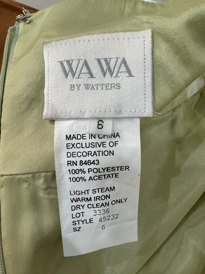 Watters Flower Girl 连衣裙鼠尾草绿色和象牙蝴蝶结 - 女孩 6 — 第 3/4 张图片