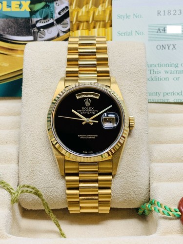 Rolex President Day-Date 36MM Double Quick Factory Onyx Dial Ref. 18238  FULL SET | eBay