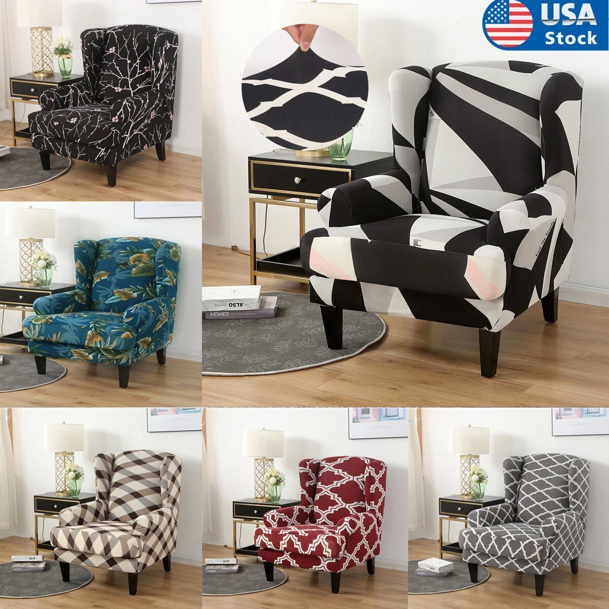 Ebay wingback chair 2025 covers