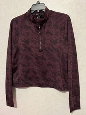 Ladies Spyder Active Burgundy Camo Pullover - Size L Cropped/Thumbies