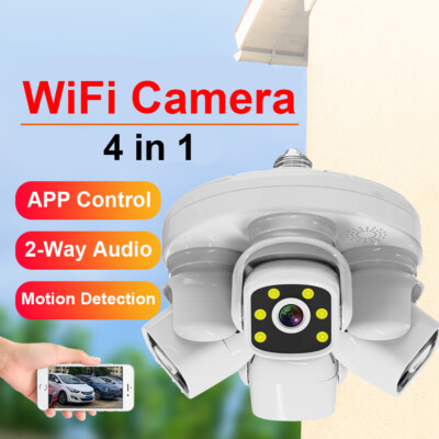 Four-Lens Outdoor Security Camera WiFi Night Vision 2-Way Talk Surveillance Cam