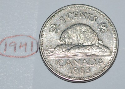Canada 1983 5 Cents Elizabeth II Canadian Nickel Five Cent Lot