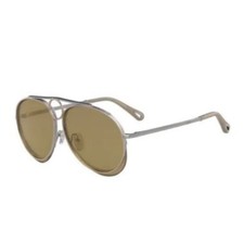 Chloe Romie Aviator Sunglasses Dark Nickel/Nickel 61MM
