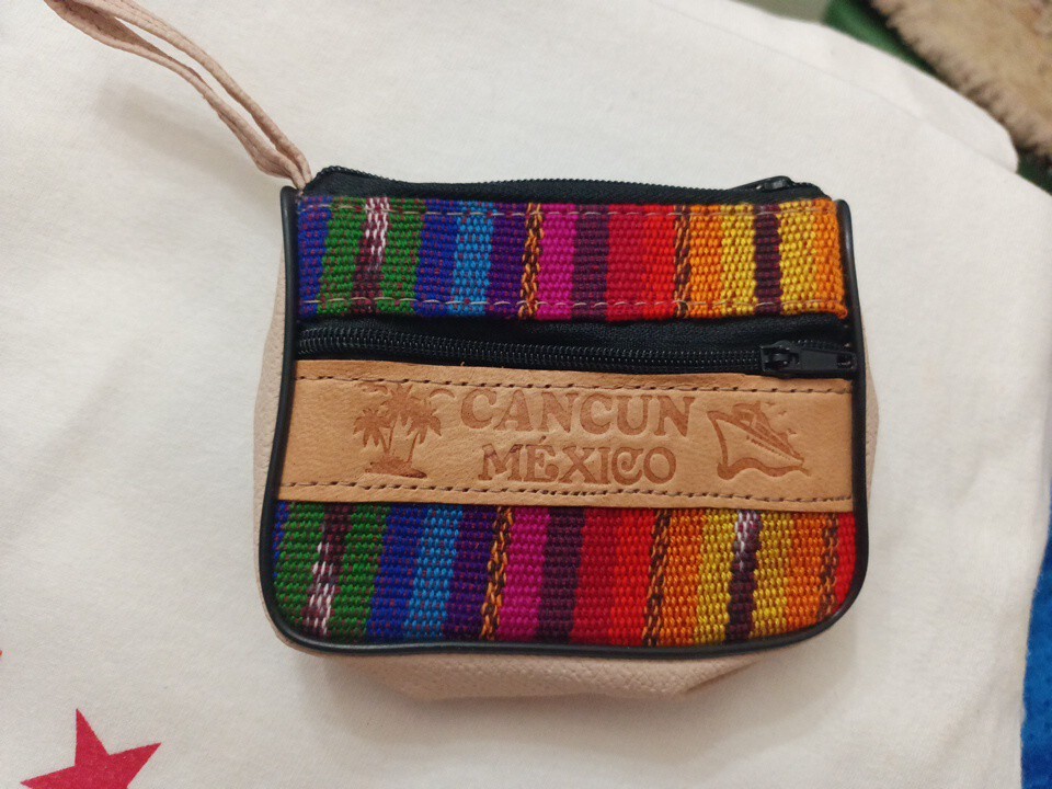 Cancun Mexico Coin Bag With Two Zippers | eBay