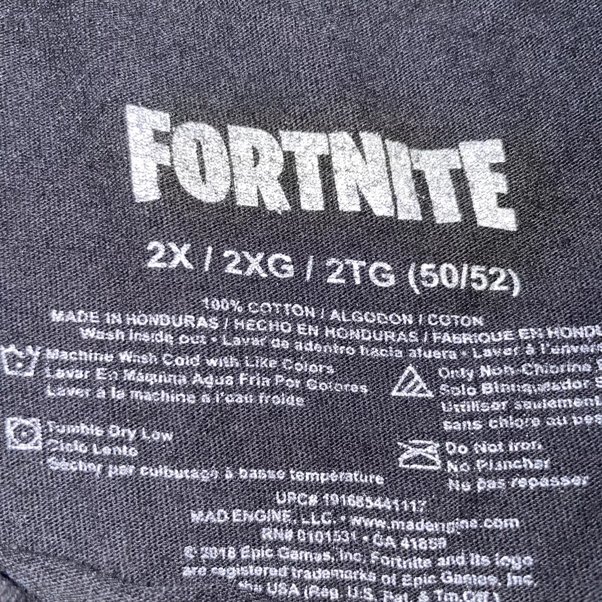 Fortnite By Epic Games T-Shirt Size S Llama Grid Black