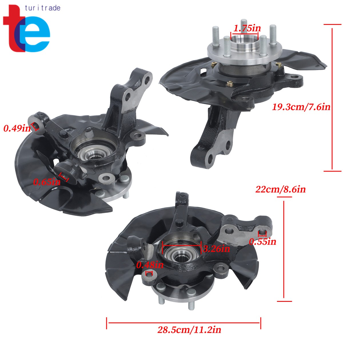 【ハル】3点 For Toyota Corolla 2003-2008 FWD Wheel Hub Bearing Knuckle