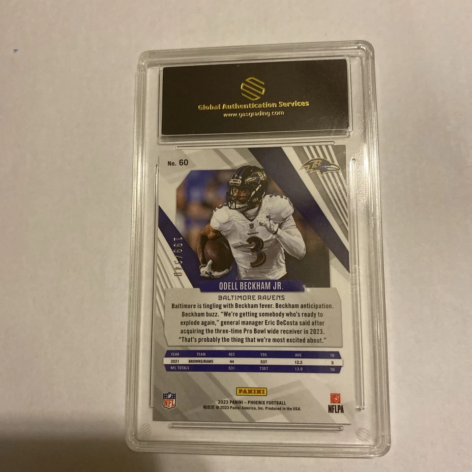 2023 Panini Phoenix - Odell Beckham Jr. #60 Fire Burst /340 Ravens Mint 10 - Image 4 of 4