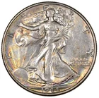 1944 Walking Liberty Silver Half Dollar Pretty Toning 50C - Toned -