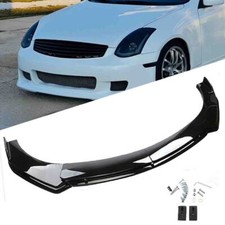 For Infiniti G35 Coupe 03-07 Front Bumper Lip Spoiler Splitter Kit Glossy Black