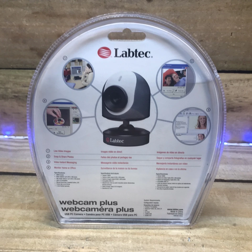 Labtec Webcam Plus, USB PC Camera, Live Video Images Photos, 961399-0403 Sealed - Image 3 of 4