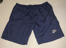 Vintage Nike Spellout Nylon Embroidered Shorts Navy Size XL