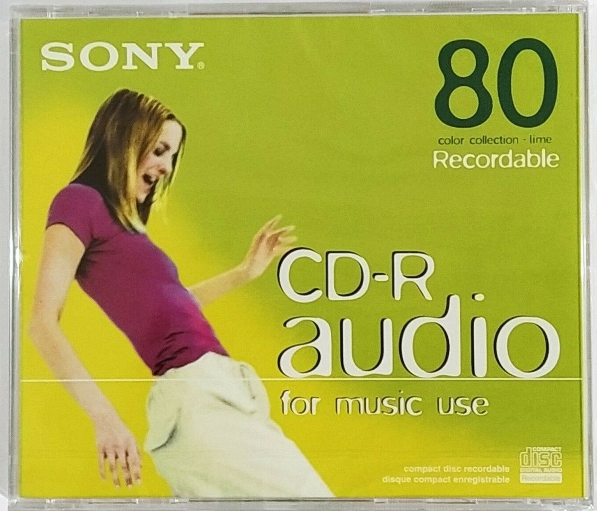 Sony CD-R80 CRM80CRG Audio Lime Green Music CDR Blank Recordable