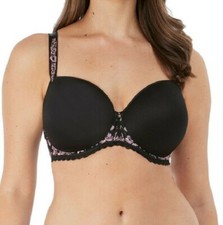 Fantasie Isla Bra Black Pink 30FF Underwired Moulded Racer Back T-Shirt 6900 New