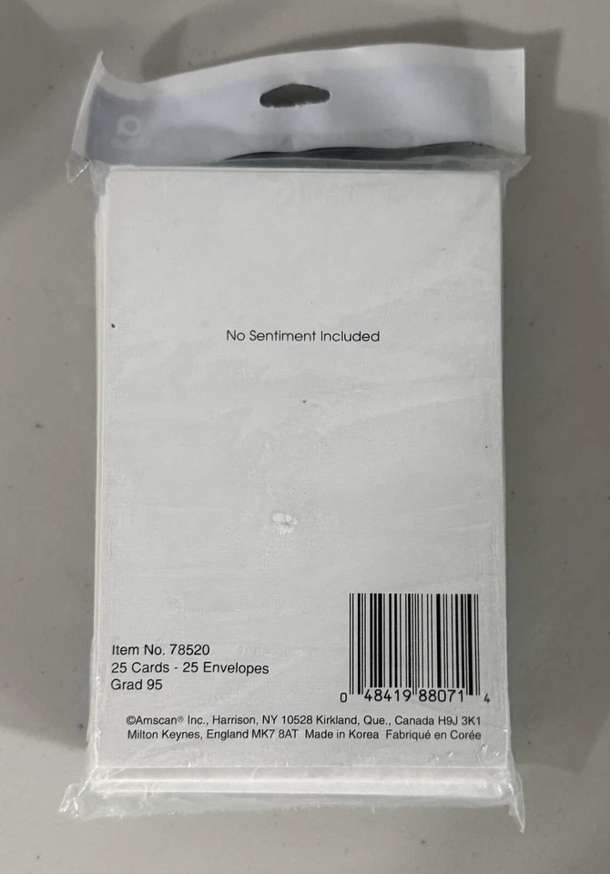 Vintage Amscan Inc "Many Thanks to You" Blank Thank you Cards 25/pack NIP Sealed - Image 2 of 4