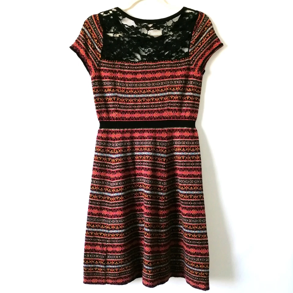 Vestido Suéter Sparrow Mujer Multicolor Manga Gorra Cuello Redondo Isla Justa Talla S Foto 4 de 4