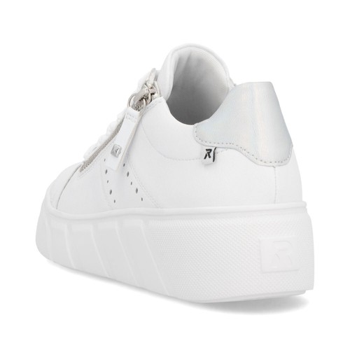 Rieker Women's Sneakers Slippers Half Shoes Shoes White Leather W2605 - Picture 3 of 11
