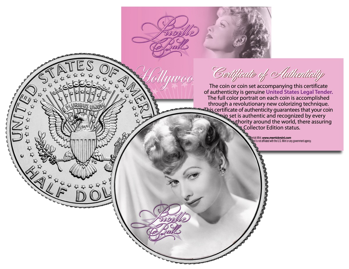 LUCILLE BALL * Americana * JFK Mezzo Dollaro USA Moneta Placcata - Foto 8