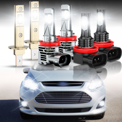 Para For Ford C-Max 2013-2018 - Faro LED de haz alto y bajo + luz antiniebla