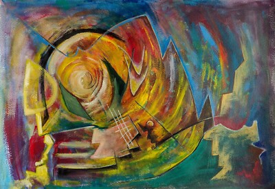 Original mittleres abstraktes Acrylgemälde ''VORTEX?'' - Auffälliges Geschenk für jedermann!