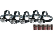 EverBrite 5-Pack LED Headlamp, 4 Lighting Modes with Adjustable Headband NEW