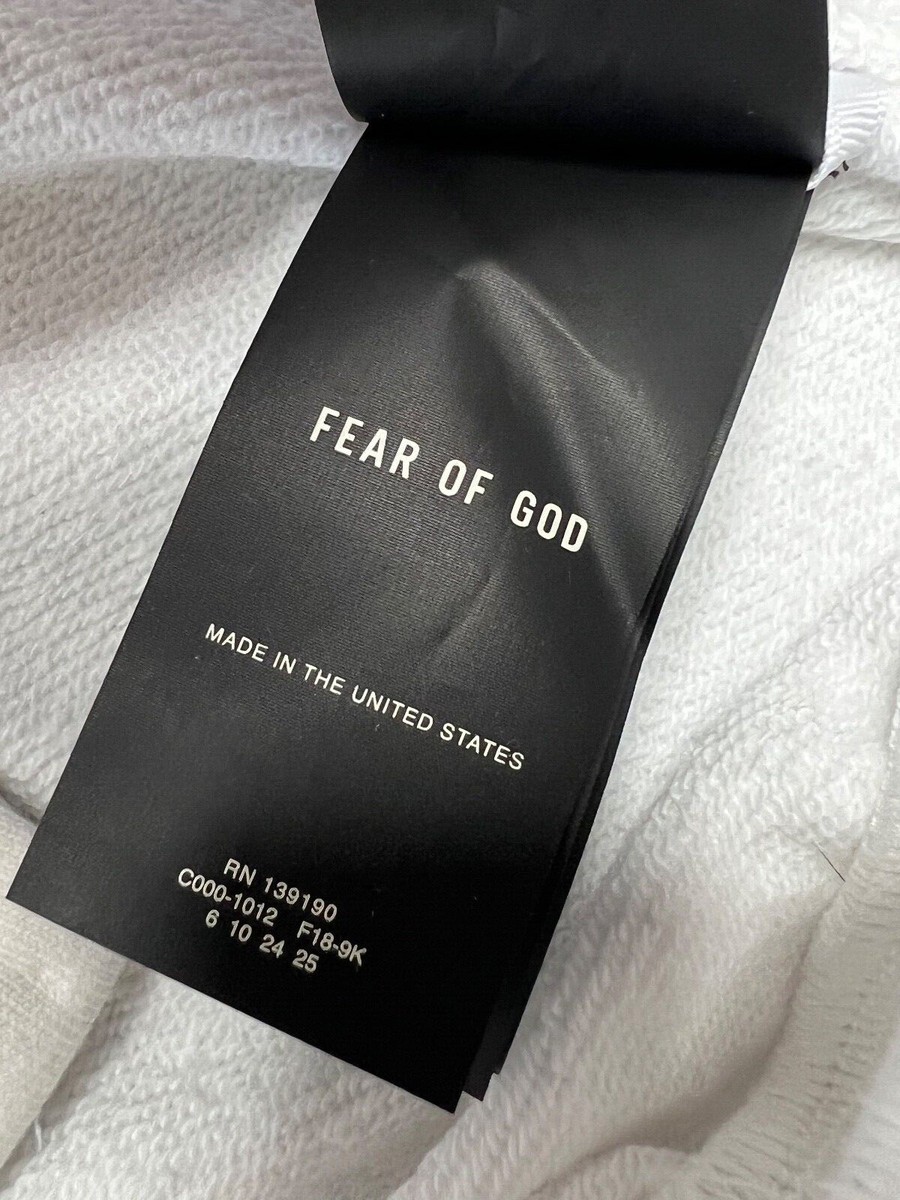Fear of God Sixth Collection White Full Zip Hoodie Medium Fear of God Sixth Collection White Full Zip Hoodie Medium