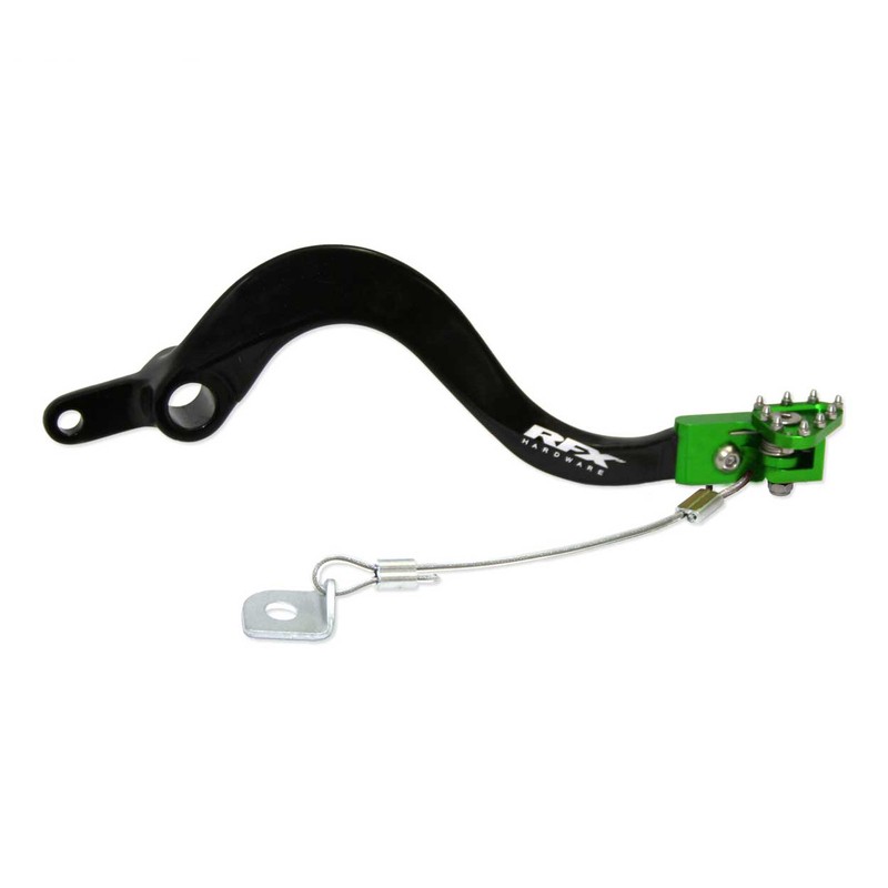 Pédale de frein arrière RFX Pro FT noir et vert pour moto Kawasaki KXF250