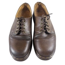 Vtg 90  s Dr Martens Shoes Brown Leather 4 Eye Oxford Grunge England UK 8 US 9