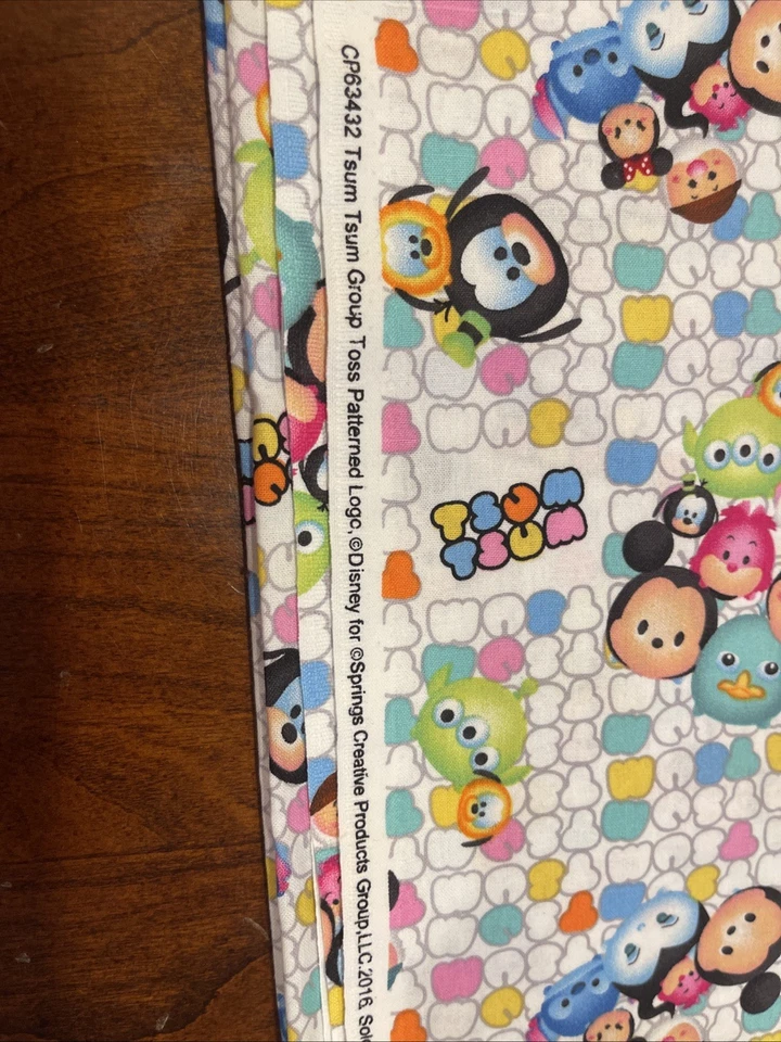 RARE! Tsum Tsum Toss Pattern Logo Mickey Disney Cotton Fabric Springs Creative - Image 2 of 4
