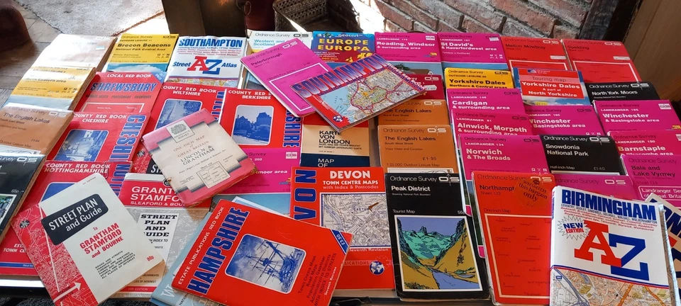 Large Box Of Vintage Etc Os And Other Maps All Around UK, See Photos - Image 1 of 4
