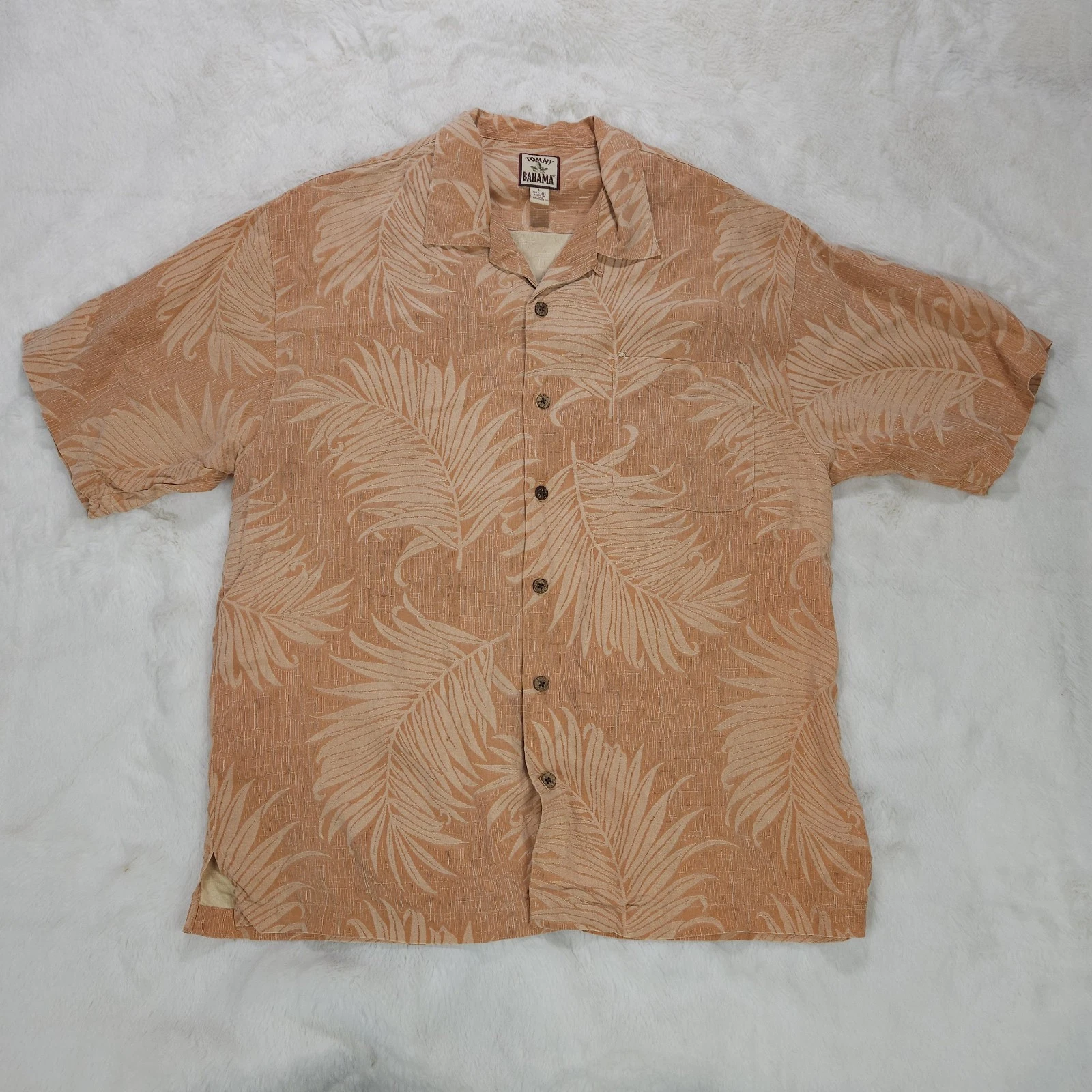 Tommy Bahama Floral Silk Short Sleeve Camp Button Up Shirt Size Men's Large