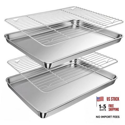 Baking Sheet with Rack Set (2 Pans + 2 Baking Sheet Set of 4 (2 Pans+2 Racks)