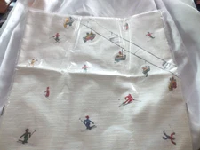 West Elm Embroidered Skier Pillow Cover 18x18 Alabaster Cotton Winter Decor NIP