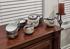 Vintage Nippon Hand Painted Made In Japan 21 Piece Tea Set Intricate Design