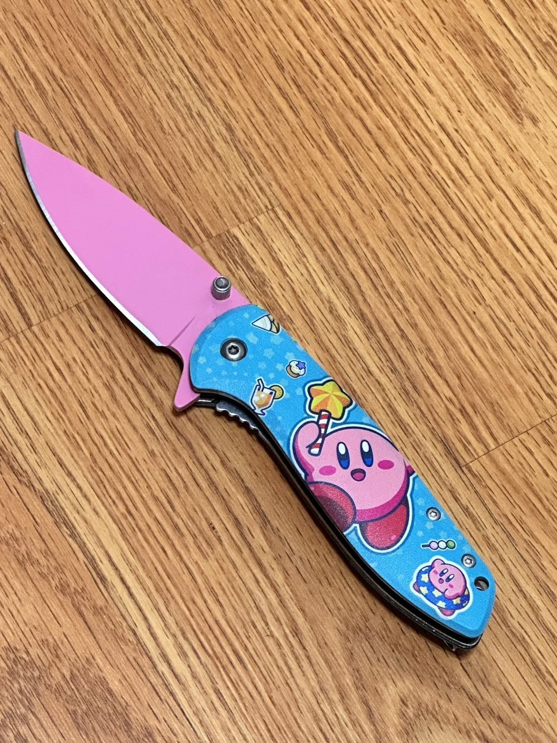 Kirby Anime Cartoon Spring Assisted Open Pocket Knife9”