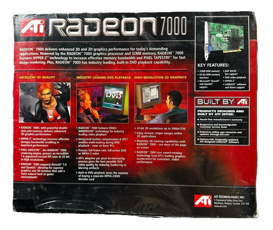 ATI Radeon 7000 AGP 32MB Graphics Card [NA 32M 100-430320D] NA Version (Sealed) - Image 3 of 4