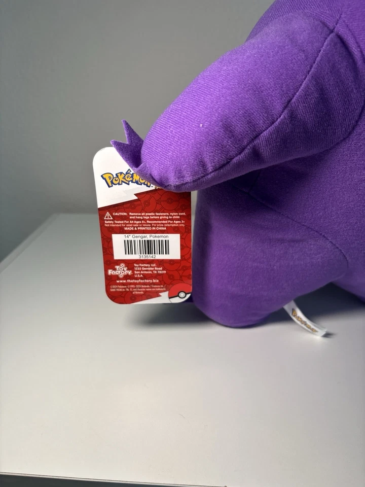 Muñeco de peluche Pokemon Gengar con licencia oficial 14” pulgadas peluche animal figura juguete Foto 4 de 4