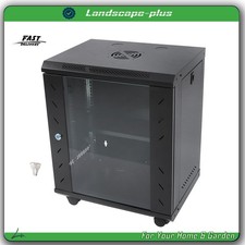 15.5" Deep Locking Glass Door Panels 12U Wall Mount Server Rack