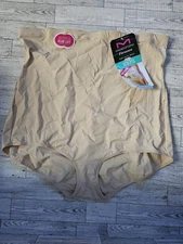 Maidenform Women's Flexees Ultra Firm High Waist Brief Size 3XL, Beige Sculpts