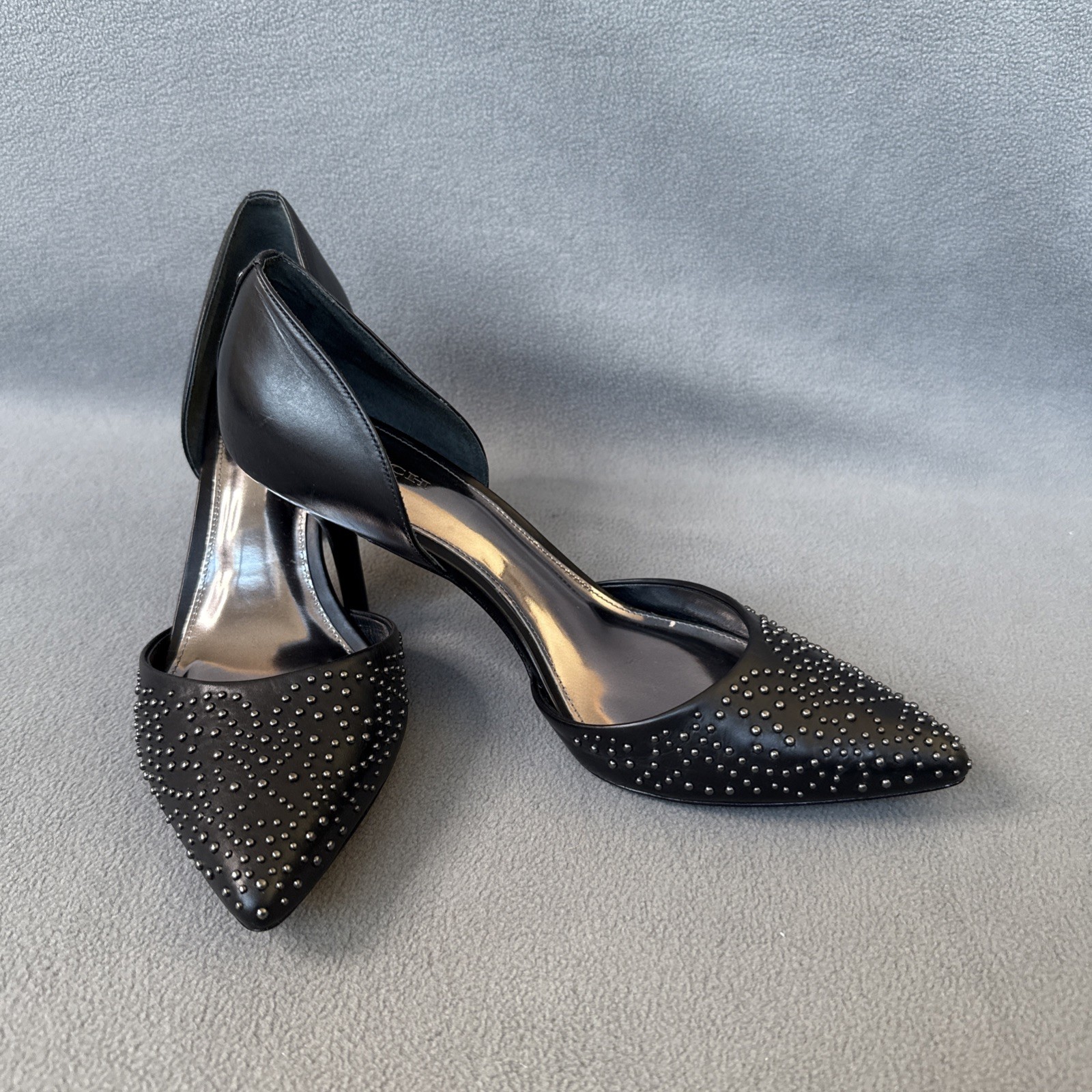 Coach Shoes Womens 9 B Black Studded Pointed Toe DOrsay Heels Classic New