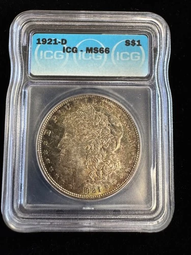 1921 D Morgan Silver Dollar ICG MS66 HIGH GRADE TONER NO RESERVE