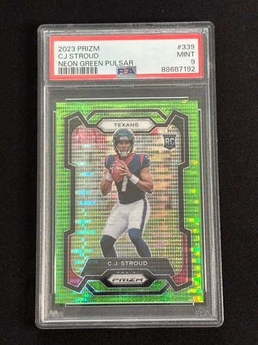 2023 Prizm CJ Stroud Neon Green Pulsar Rookie PSA 9