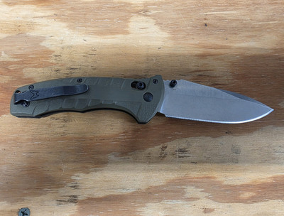 Benchmade 980 Turret AXIS Lock Knife RARE 3.7'' Satin S30V OD Green G-10