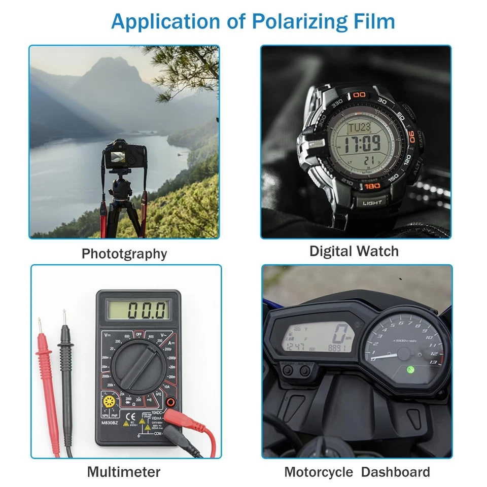 Polarized Film Sheets 3 Pack 7.8x11.8" Polarizing Filter for Photography - Image 4 of 4