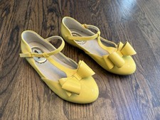 JOYFOLIE Patent Yellow Bow T Strap Mary Janes Youth 5 NEW