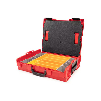 Shallow Stacking Tool Box (L-BOXX 1) with 10-Piece Organizer Bin Set and Lid Ins