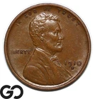 1910-S Lincoln Cent Wheat Penny, Choice AU++ Scarcer Date