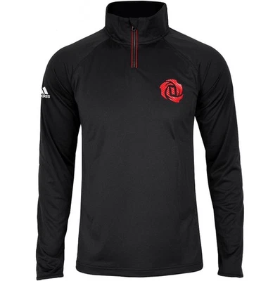 Adidas Rose 1/4 Zip Longsleeve Herren langarm Shirt Sport Rolli Pullover schwarz