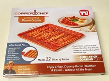 Copper Chef 2-Piece Set Non-Stick Bacon Crisper Drip Pan & Rack AS SEEN ON TV